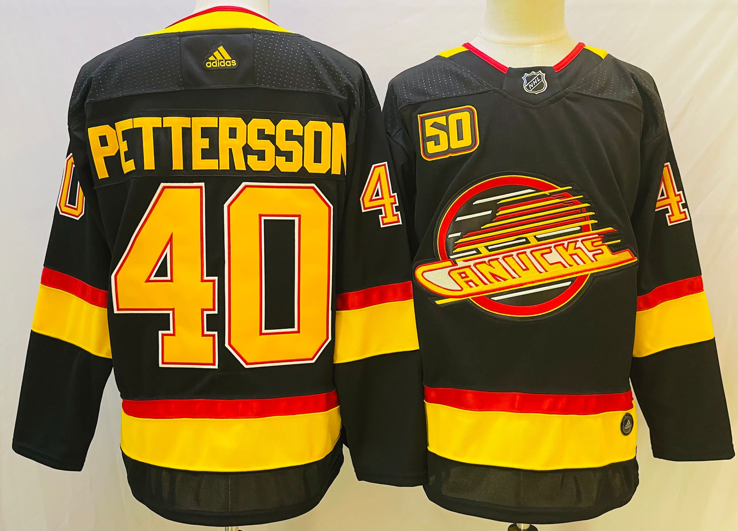 Men's NHL Vancouver Canucks #40 Elias Pettersson Black Adidas Jersey
