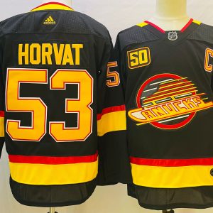 Men's NHL Vancouver Canucks #53 Bo Horvat Black Adidas Jersey