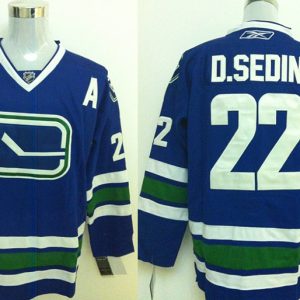 Reebok Vancouver Canucks #22 D.Sedin Blue Jersey