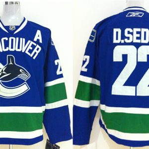 NHL Vancouver Canucks Blue #22 D.Sedin Jersey