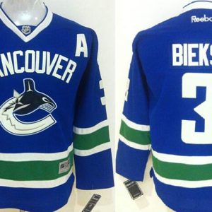 NHL Vancouver Canucks #3 Bieksa Blue Jersey with A Patch
