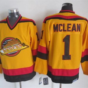 NHL Vancouver Canucks #1 Mclean Yellow Jersey