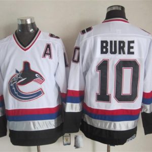NHL Vancouver Canucks #10 Bure White Jersey with A Patch