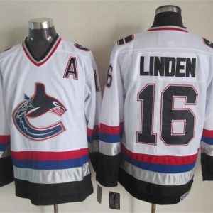 NHL Vancouver Canucks #16 Linden White Jersey with A Patch