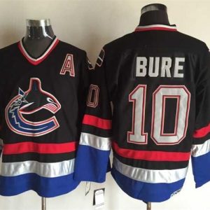 NHL Vancouver Canucks #10 Bure Black Jersey with A Patch