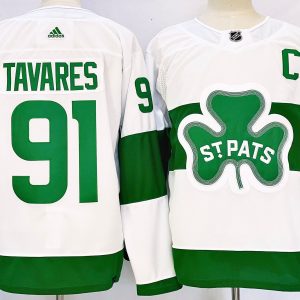 Men's Toronto Maple Leafs #91 John Tavares White Adidas Jersey