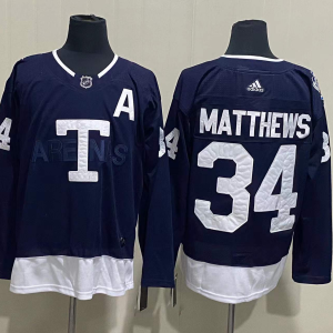 NHL Maple Leafs #34 Auston Matthews Blue 2020 New Adidas Jersey