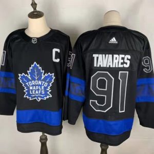 NHL Maple Leafs #91 John Tavares Black 2020 New Adidas Jersey