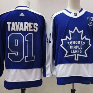 NHL Maple Leafs #91 John Tavares Blue 2020 New Adidas Jersey