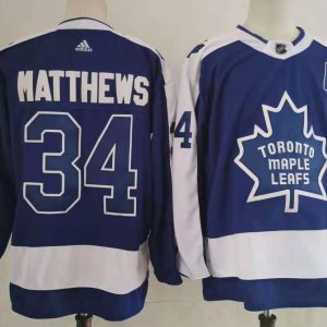 NHL Maple Leafs #34 Auston Matthews Blue 2020 New Adidas Jersey