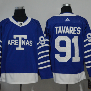 Men's NHL Toronto Maple Leafs #91 Tavarers Adidas Blue Jersey