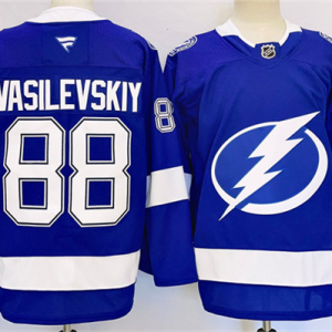 Men's Tampa Bay Lightning #88 Andrei Vasilevskiy 2024-25 Blue Stitched Jersey
