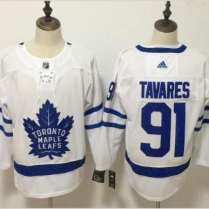 Men's Toronto Maple Leafs #91 Tavarers Adidas White Draft Jersey