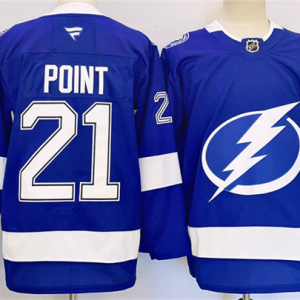 Men's Tampa Bay Lightning #21 Brayden Point 2024-25 Blue Stitched Jersey