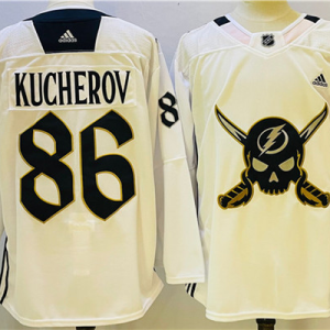 Men's Tampa Bay Lightning #86 Nikita Kucherov White Stitched Jersey