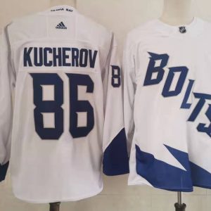 NHL Tampa Bay Lightning #86 Kucherov White 2022 New Adidas Jersey