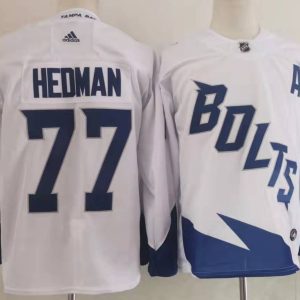 NHL Tampa Bay Lightning #77 Victor Hedman White 2022 New Adidas Jersey
