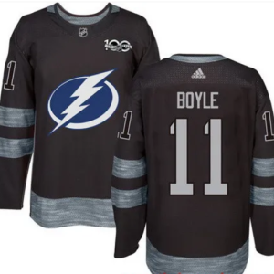 NHL Tampa Bay Lightning #91 Stamkos Black 100th Anniversary Jersey