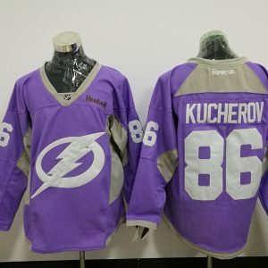 NHL Tampa Bay Lightning #86 Kucherov Purple Jersey