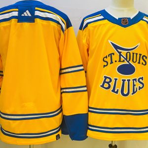 Men's St. Louis Blues Blank Yellow 2022-23 Reverse Retro Jersey