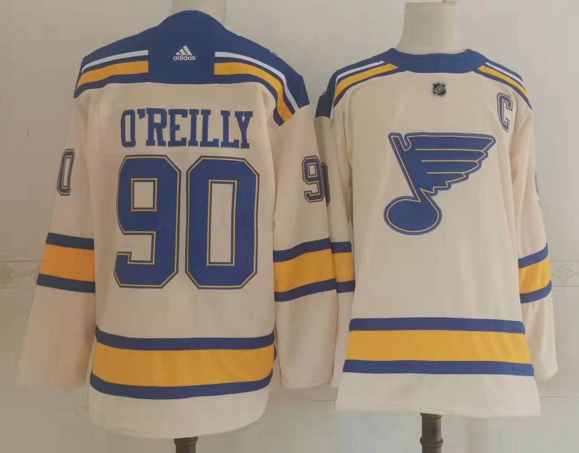 NHL St. Louis Blues #90 O'reilly Cream Adidas Jersey