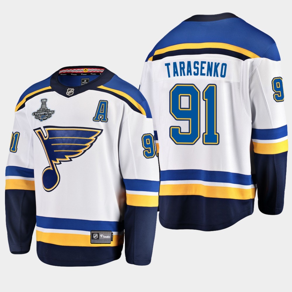 NHL Blues Vladimir Tarasenko 2019 Stanley Cup Champions White Adidas Men Jersey