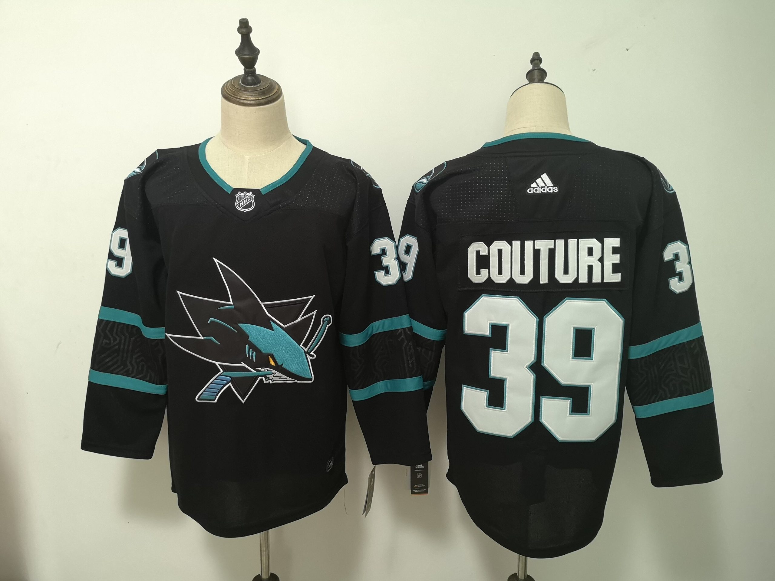 Adidas Sharks #39 Couture Black Alternate Stitched NHL Jersey