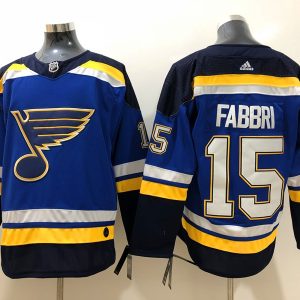 NHL Blues 15 Robby Fabbri Adidas Blue Men Jersey