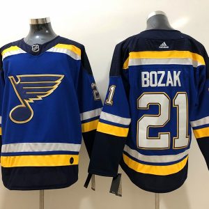 NHL Blues 21 Tyler Bozak Adidas Blue Men Jersey
