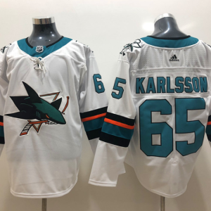 Adidas Sharks #65 Erik Karlsson White Alternate Stitched NHL Jersey