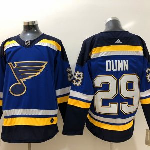 NHL Blues 29 Vince Dunn Adidas Blue Men Jersey
