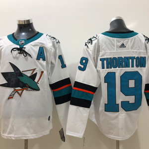 Adidas Sharks #19 Joe Thornton White Alternate Stitched NHL Jersey