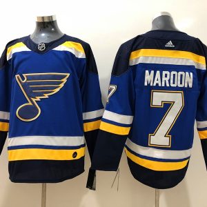 NHL Blues 7 Pat Maroon Adidas Blue Men Jersey