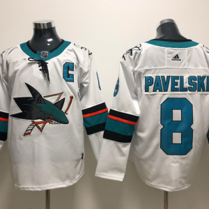 Adidas Sharks #8 Joe Pavelski White Alternate Stitched NHL Jersey