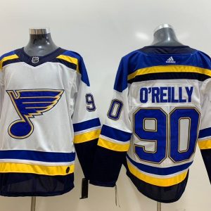 NHL Blues 90 Ryan O'Reilly Adidas White Men Jersey
