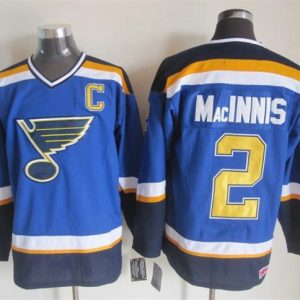NHL St. Louis Blues #2 MacInnis Blue Jersey with C Patch