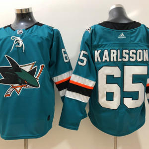 Adidas Sharks #65 Erik Karlsson Teal Alternate Stitched NHL Jersey