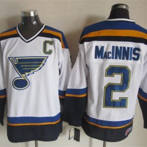 NHL St. Louis Blues #2 MacInnis White Jersey with C Patch