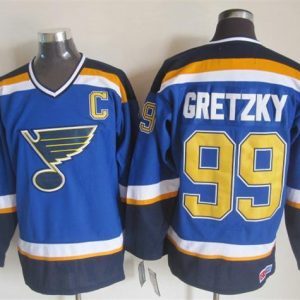NHL St. Louis Blues #99 Gretzky Blue Color Jersey with C Patch