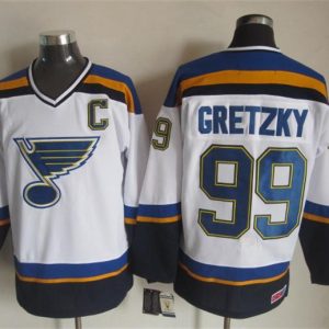 NHL St. Louis Blues #99 Gretzky White Color Jersey with C Patch