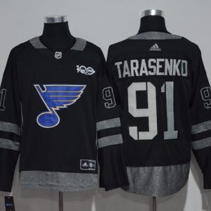 NHL St.Louis Blues #91 Tarasenko Black 100th Anniversary Jersey