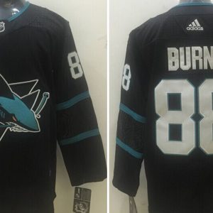 Adidas Sharks #88 Brent Burns Black Alternate Stitched NHL Jersey