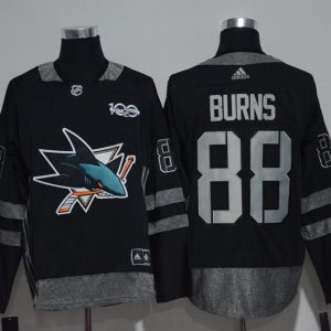 NHL San Jose Sharks #88 Burns Black 100th Anniversary Jersey