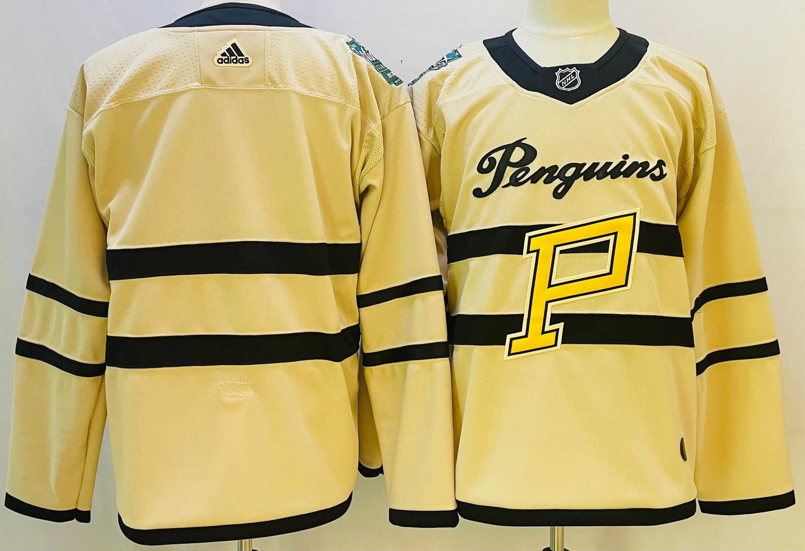 Men's Pittsburgh Penguins Blank 2023 Winter Classic Cream Jersey