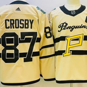 Men's Pittsburgh Penguins #87 Sidney Crosby 2023 Winter Classic Cream Jersey