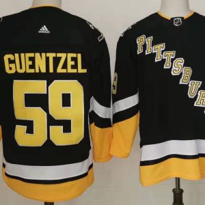 Men's Pittsburgh Penguins #59 Jake Guentzel 2021/2022 Black Stitched Jersey