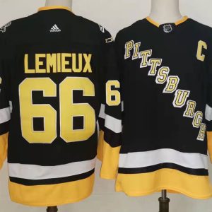 Men's Pittsburgh Penguins #66 Mario Lemieux 2021/2022 Black Stitched Jersey