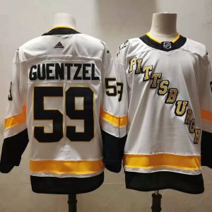 Men's Pittsburgh Penguins #59 Guentzel 2020-21 White Adidas Jersey