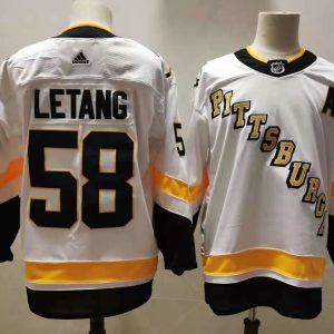 Men's Pittsburgh Penguins #58 Kris Letang 2020-21 White Adidas Jersey