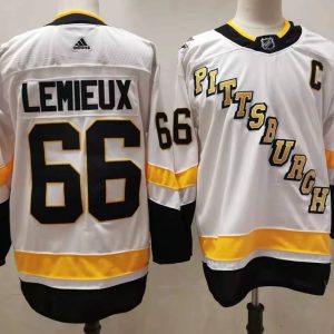 Men's Pittsburgh Penguins #66 Mario Lemieux 2020-21 White Adidas Jersey